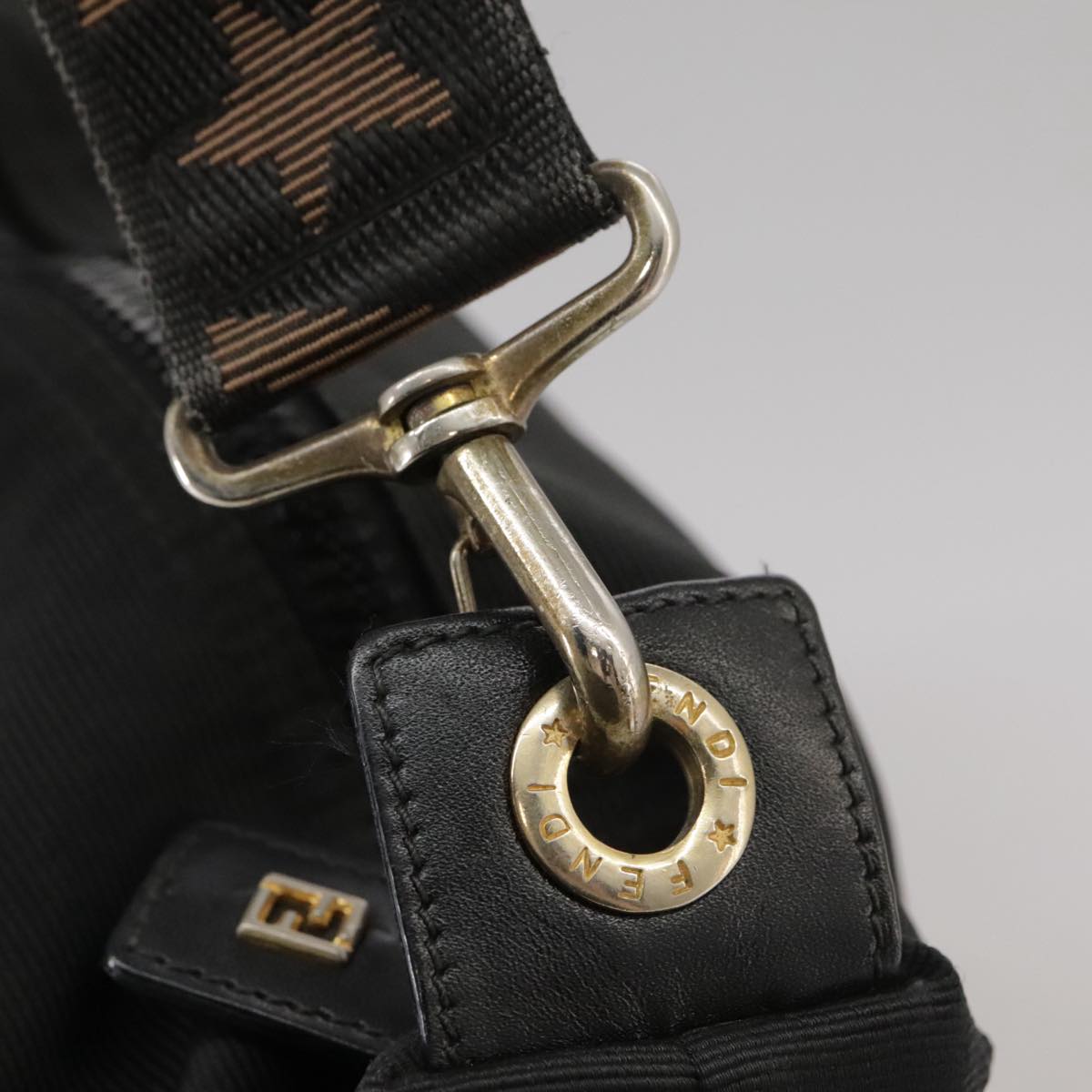 FENDI Hand Bag Canvas Black 106592