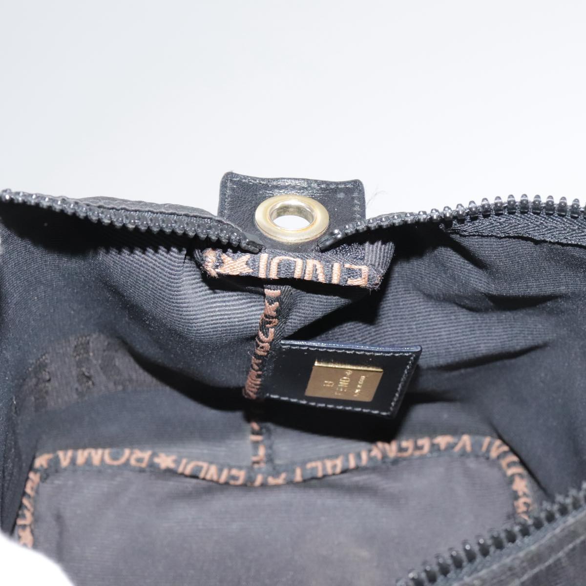FENDI Hand Bag Canvas Black 106592