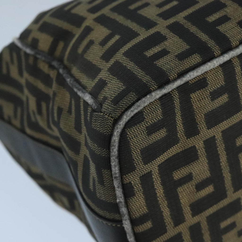 FENDI Zucca Canvas Vanity Pouch Brown Black 106597