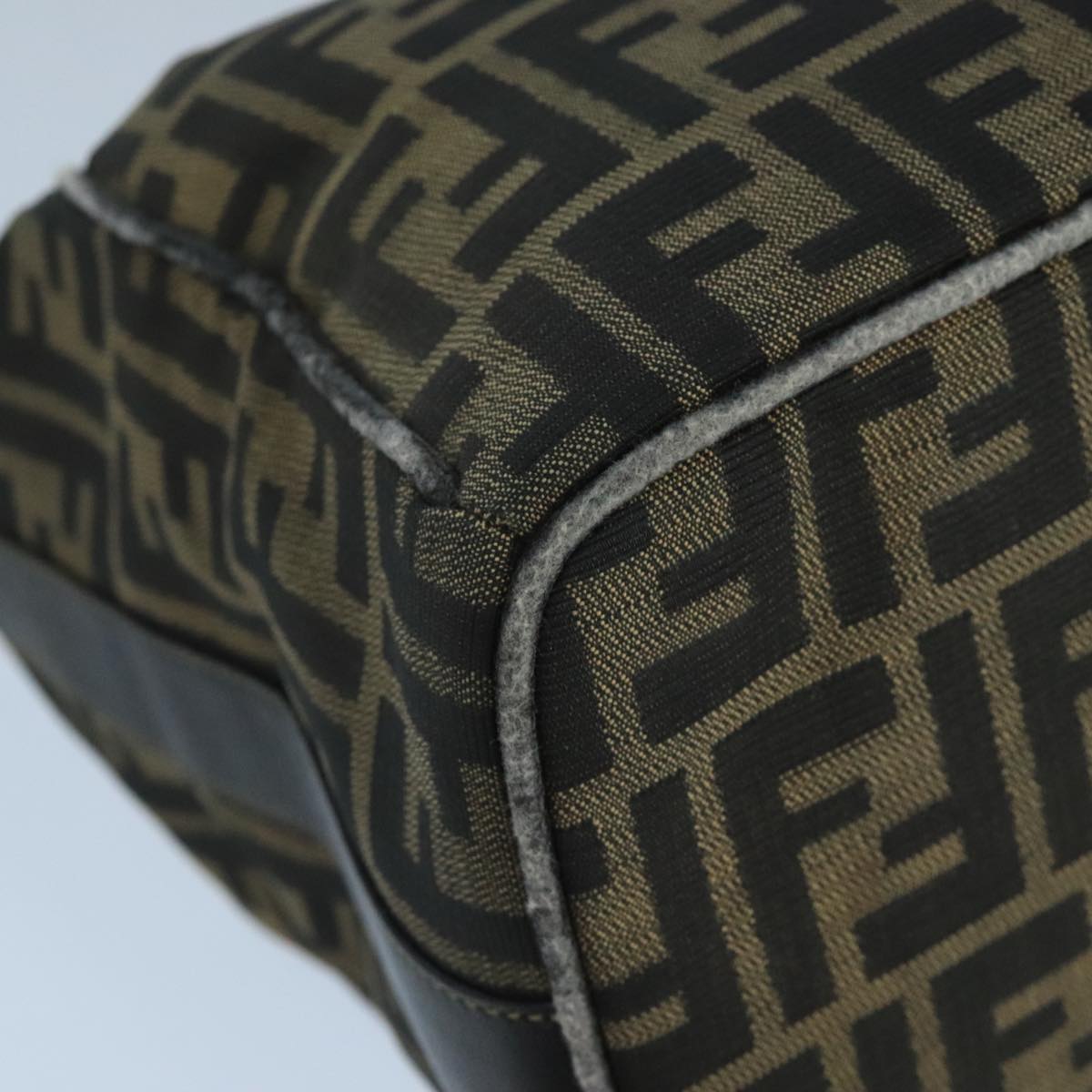 FENDI Zucca Canvas Vanity Pouch Brown Black 106597