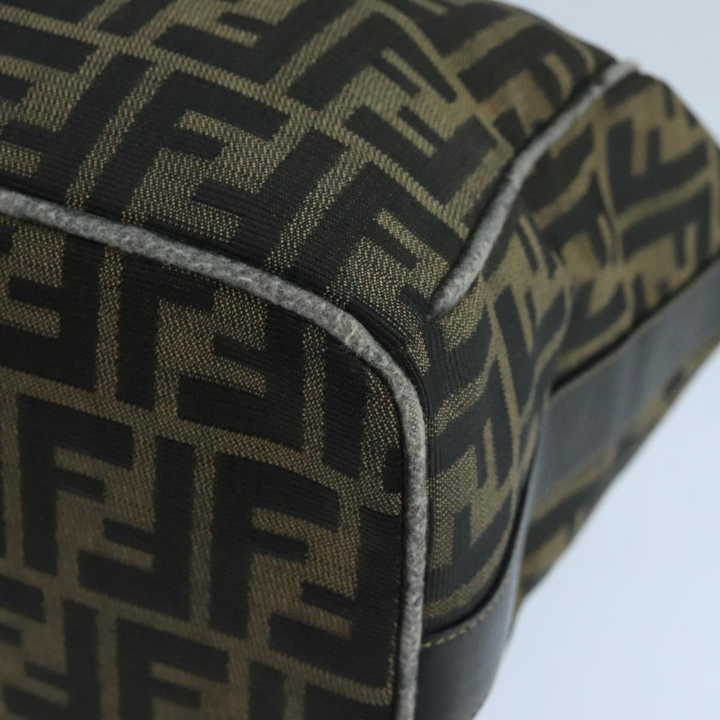 FENDI Zucca Canvas Vanity Pouch Brown Black 106597