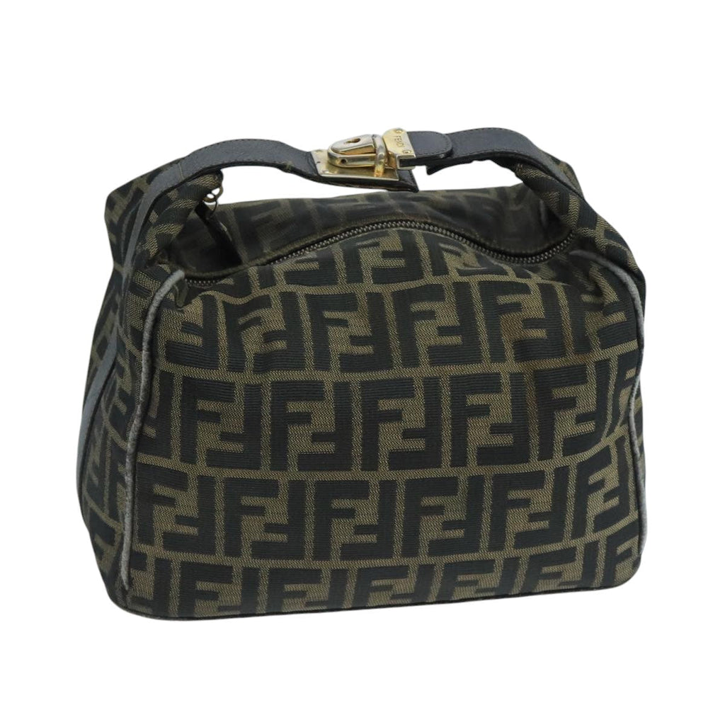 FENDI Zucca Canvas Vanity Pouch Brown Black 106597