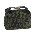 FENDI Zucca Canvas Vanity Pouch Brown Black 106597