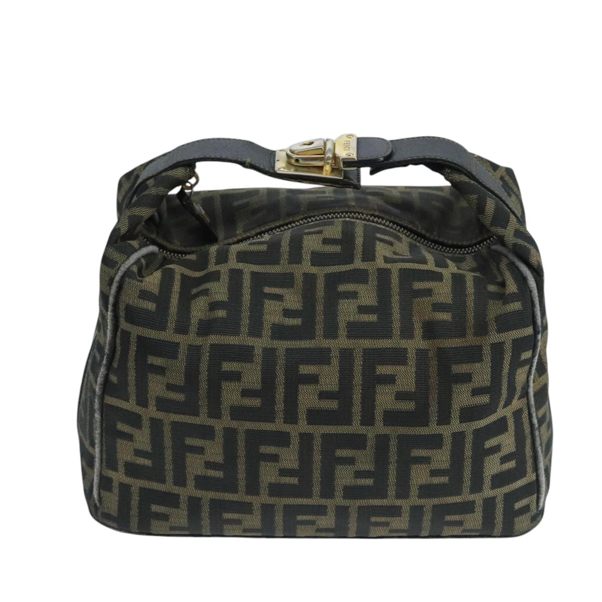 FENDI Zucca Canvas Vanity Pouch Brown Black 106597