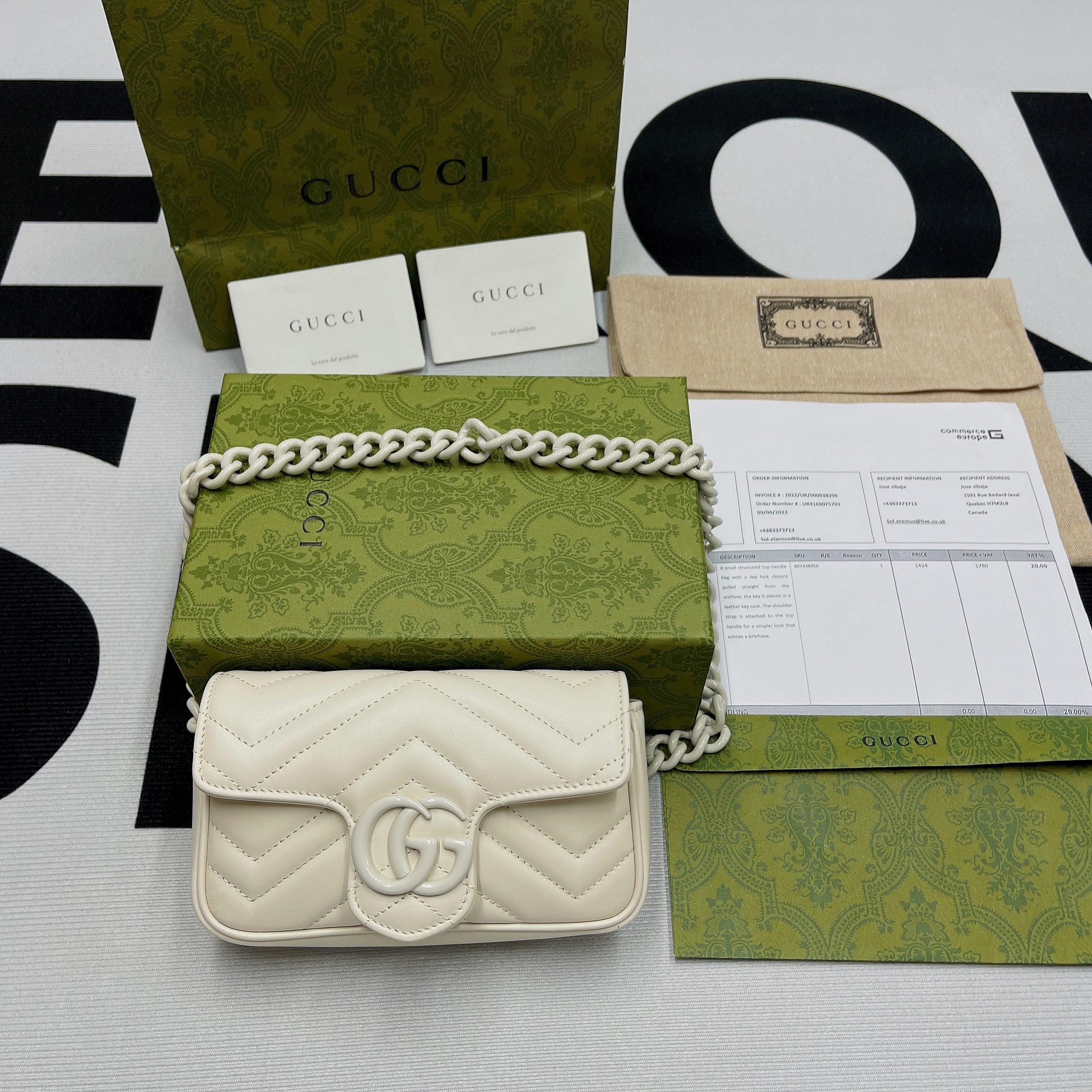 gg Marmont Super Mini Bag White For Women, Women’s Bags 6.2in/17cm gg