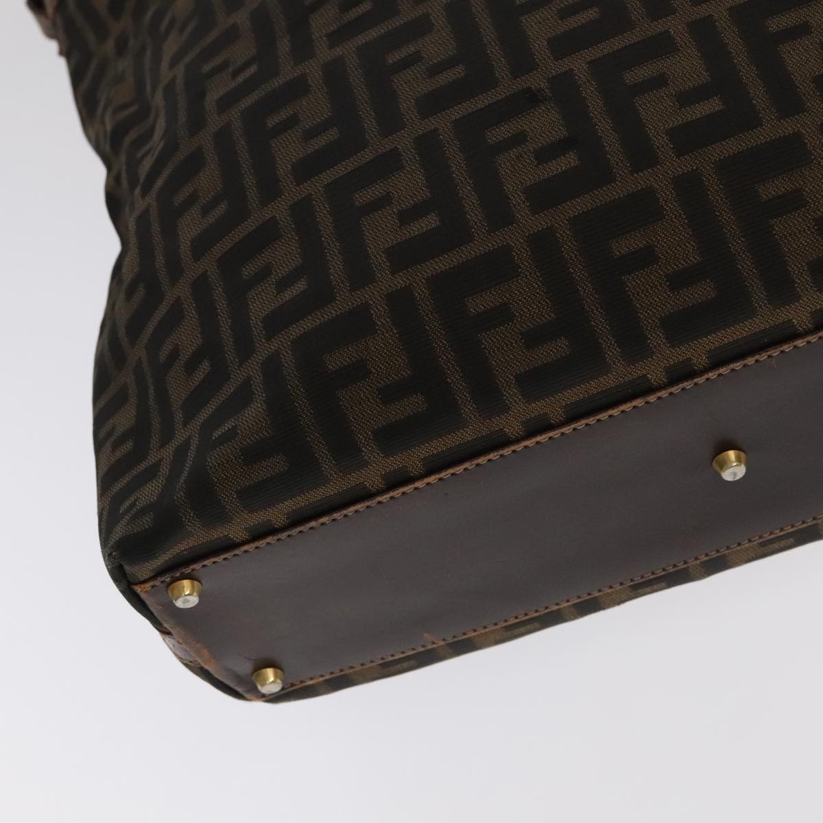 FENDI Zucca Canvas Hand Bag 2way Brown Black 106633