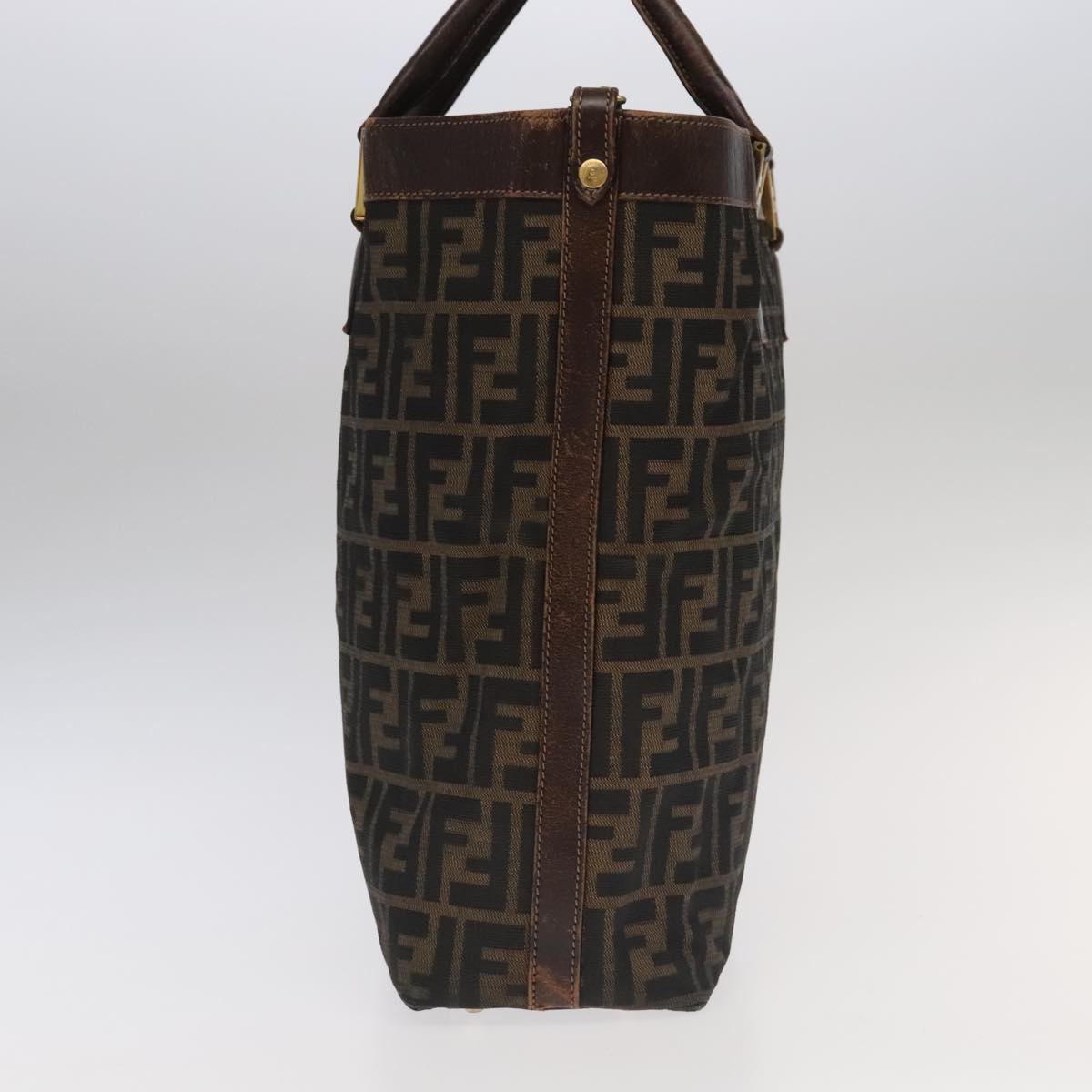 FENDI Zucca Canvas Hand Bag 2way Brown Black 106633