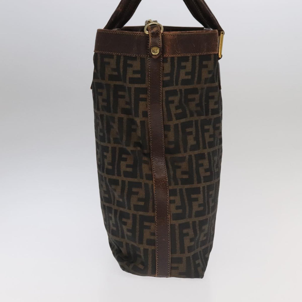 FENDI Zucca Canvas Hand Bag 2way Brown Black 106633