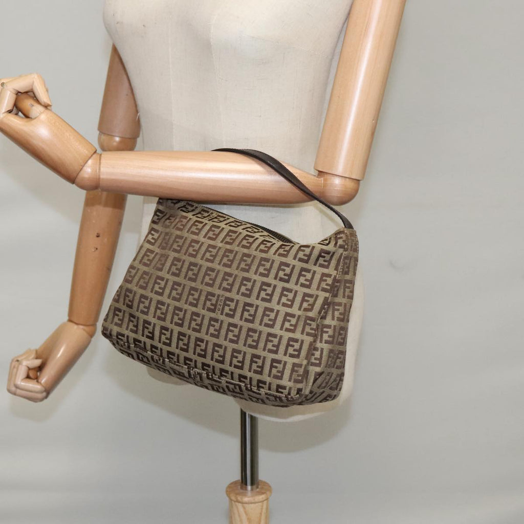 FENDI Zucchino Canvas Hand Bag Beige 106688