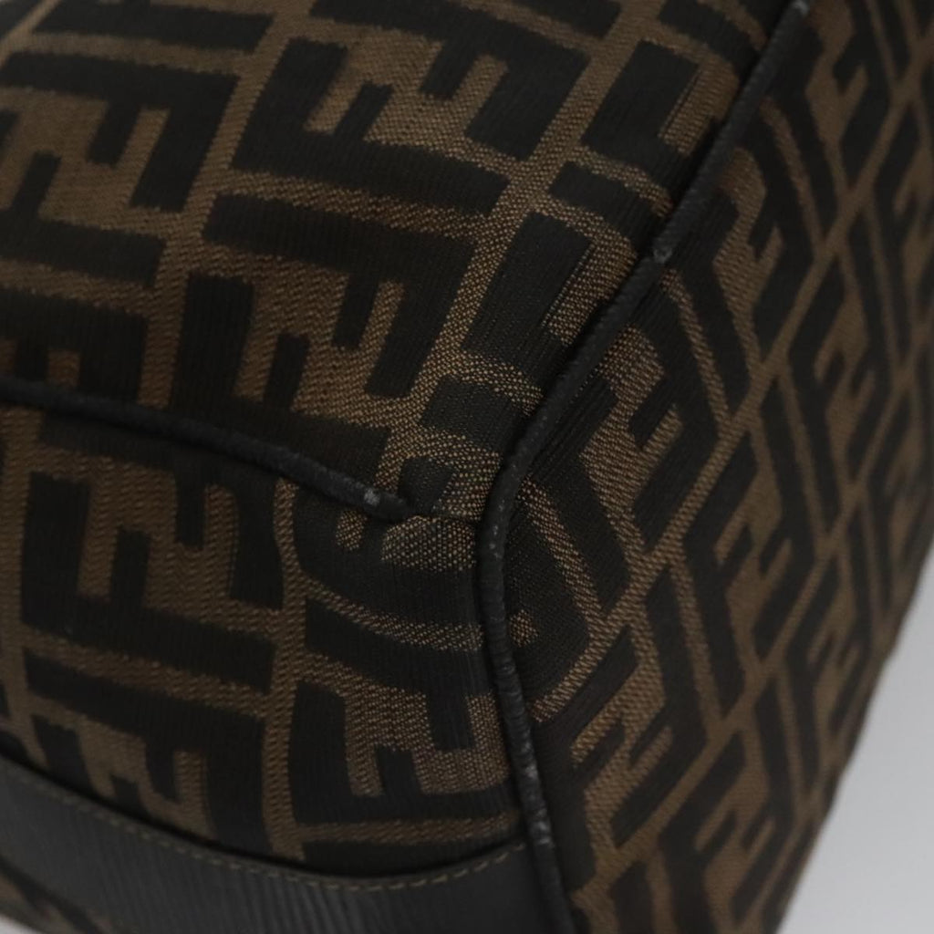 FENDI Zucca Canvas Vanity Pouch Brown Black Gold 106699