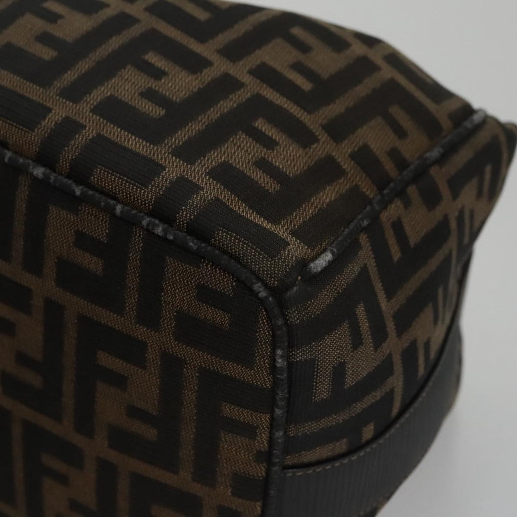 FENDI Zucca Canvas Vanity Pouch Brown Black Gold 106699