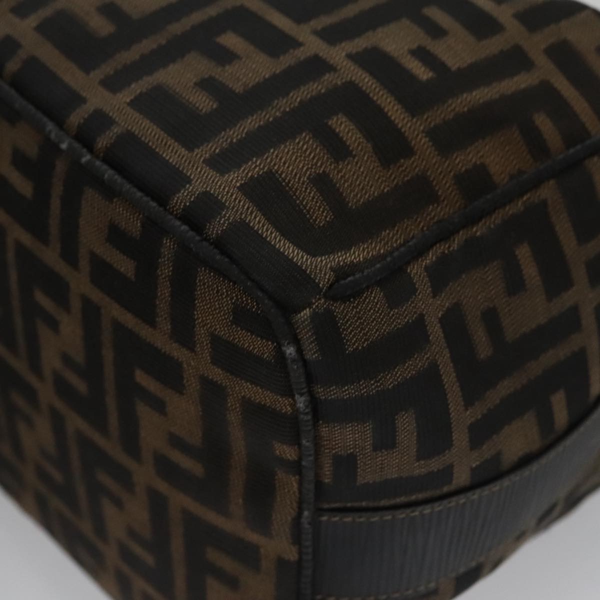 FENDI Zucca Canvas Vanity Pouch Brown Black Gold 106699