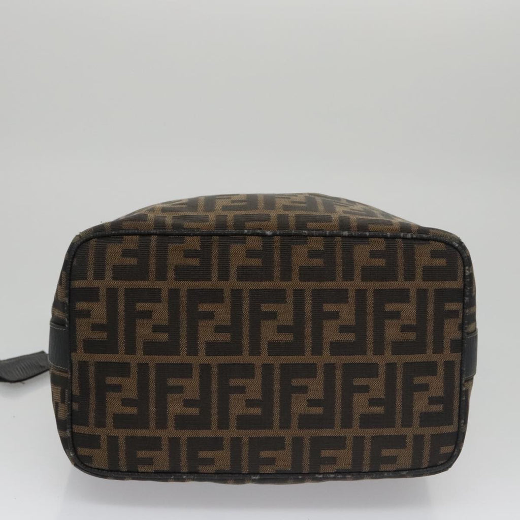 FENDI Zucca Canvas Vanity Pouch Brown Black Gold 106699