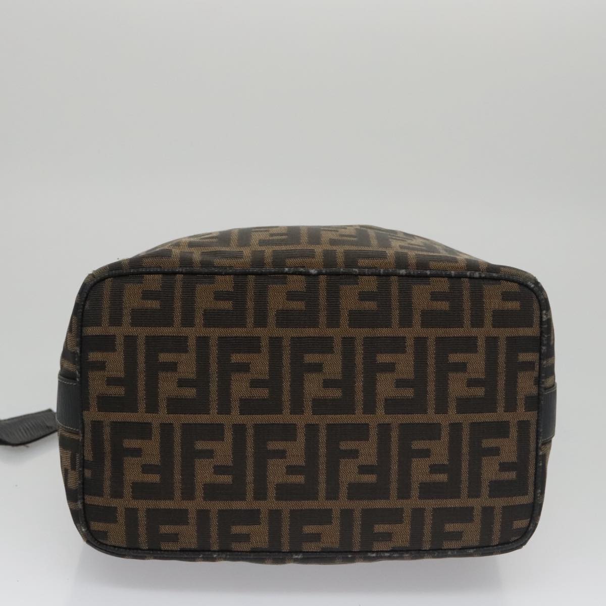 FENDI Zucca Canvas Vanity Pouch Brown Black Gold 106699