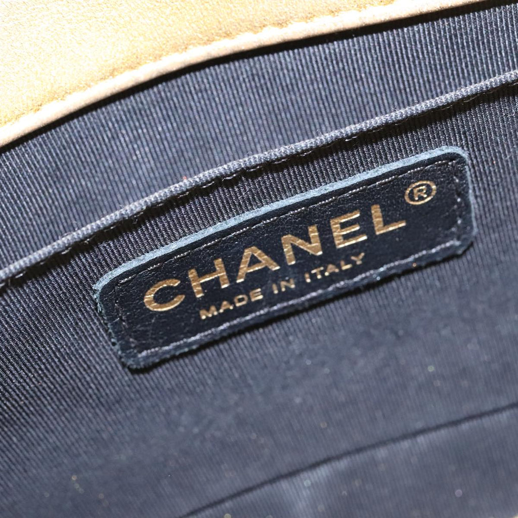 CHANEL Matelasse Chain Boy Chanel Shoulder Bag Patent Gold CC 106721A