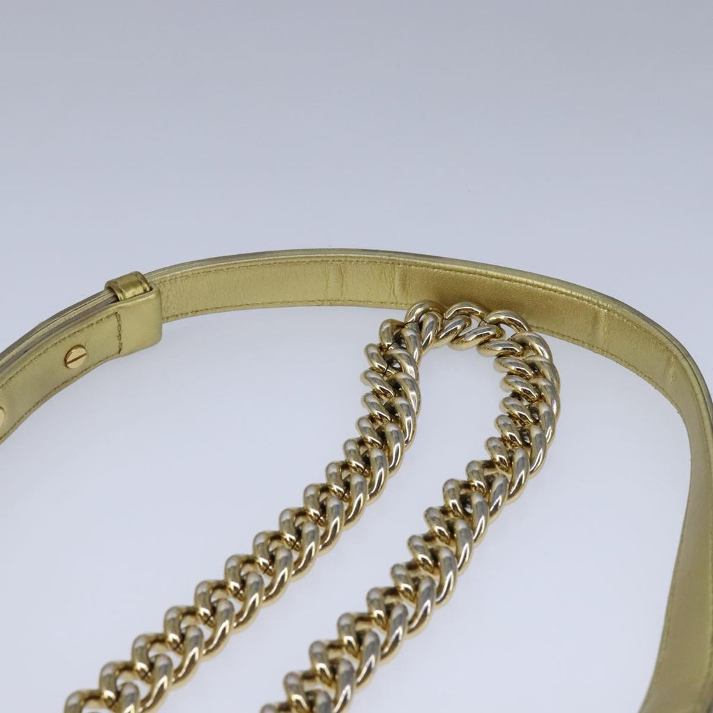 CHANEL Matelasse Chain Boy Chanel Shoulder Bag Patent Gold CC 106721A