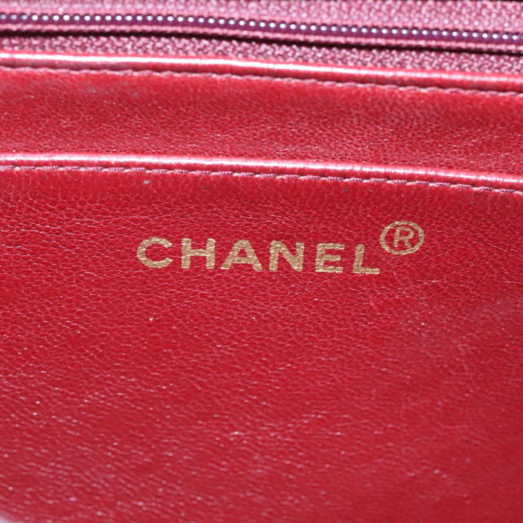 CHANEL Matelasse Chain Diana Shoulder Bag Lamb Skin Black Gold CC 106722