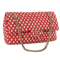 CHANEL Matelasse Chain Shoulder Bag Tweed Red CC 106727A