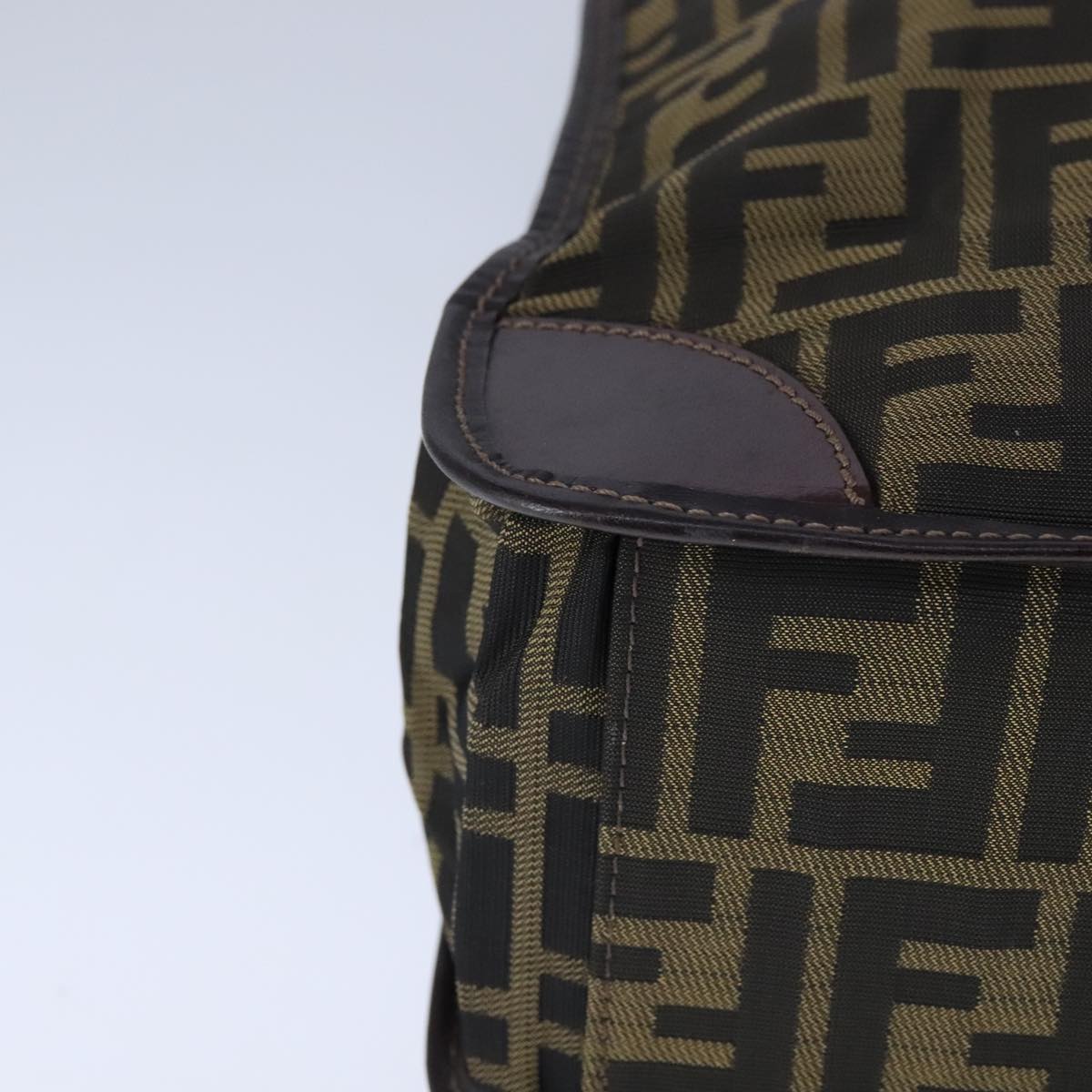 FENDI Zucca Canvas Tote Bag Brown Black Silver 106828