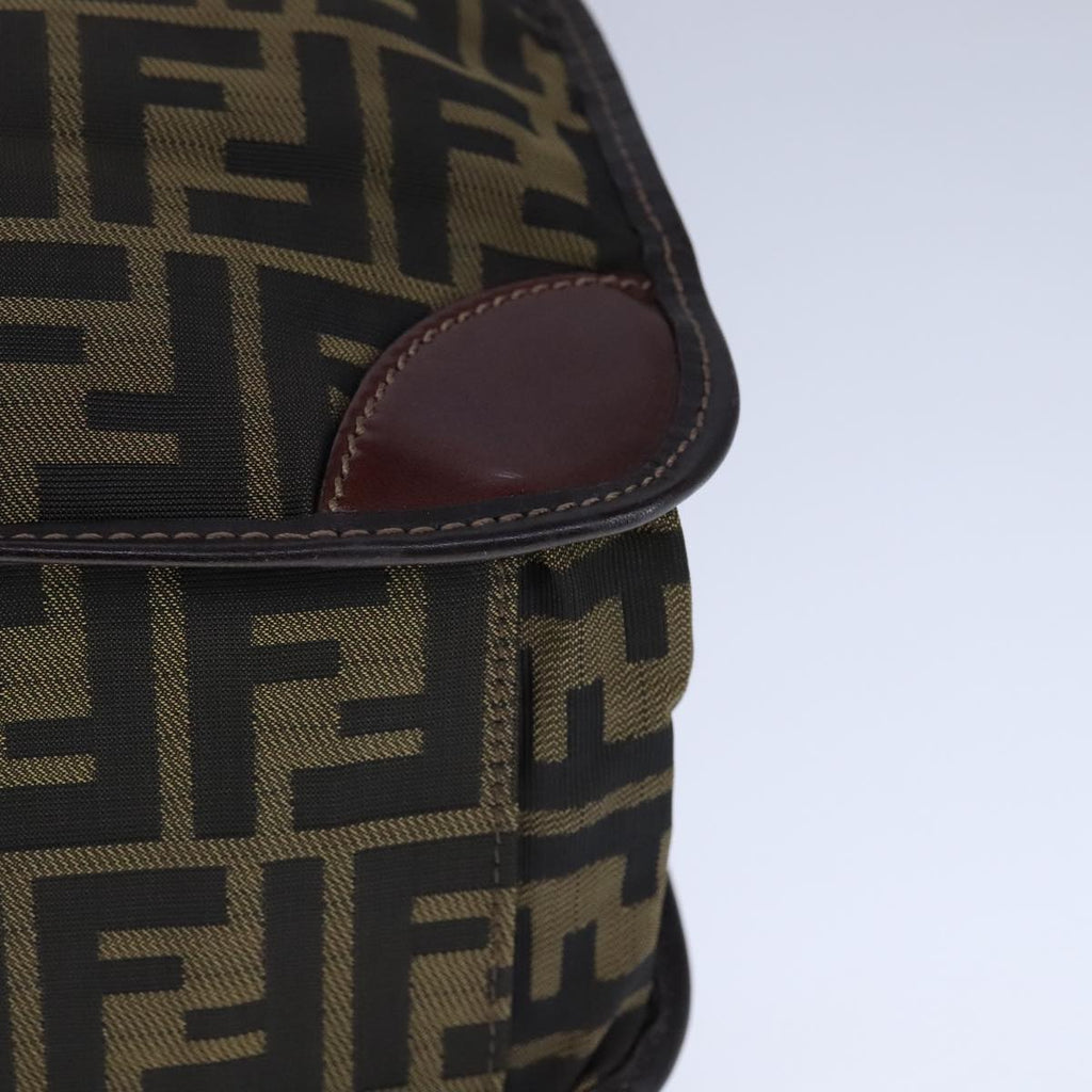 FENDI Zucca Canvas Tote Bag Brown Black Silver 106828