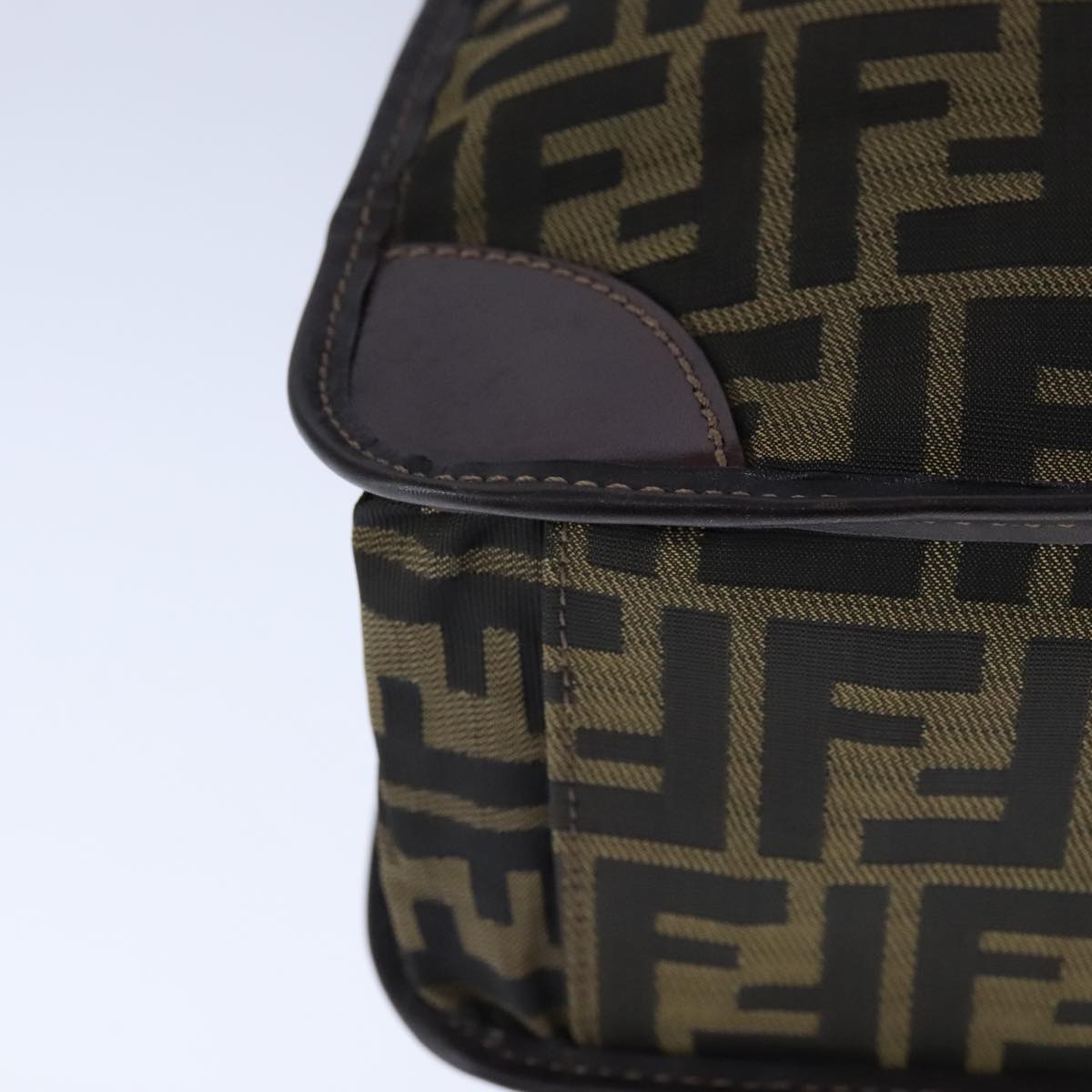 FENDI Zucca Canvas Tote Bag Brown Black Silver 106828