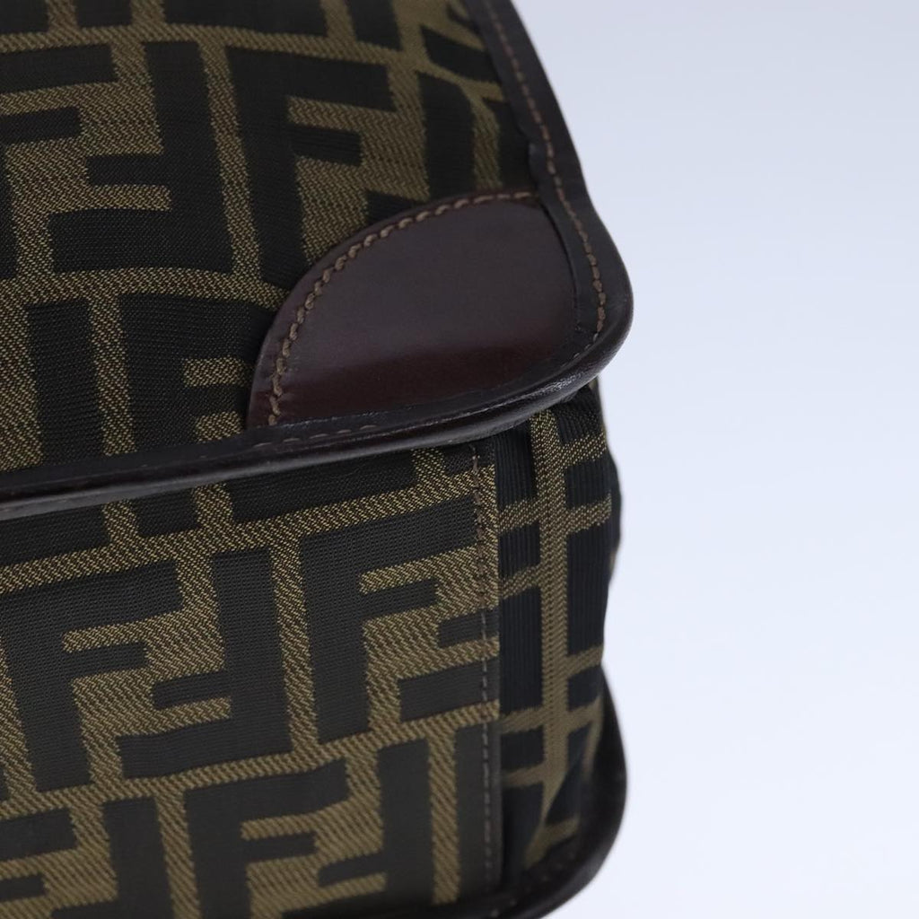 FENDI Zucca Canvas Tote Bag Brown Black Silver 106828