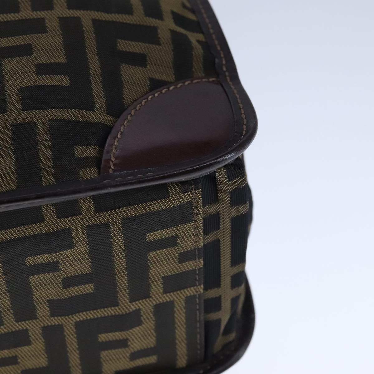 FENDI Zucca Canvas Tote Bag Brown Black Silver 106828