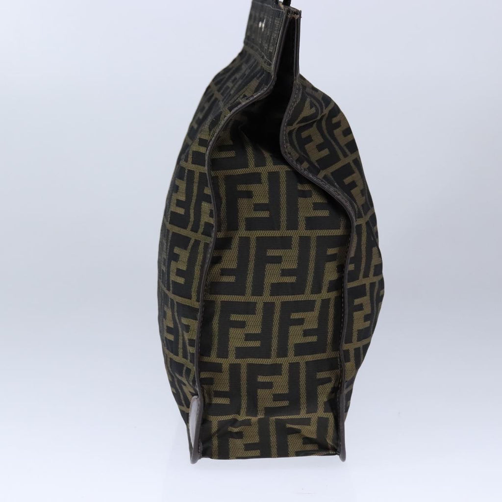 FENDI Zucca Canvas Tote Bag Brown Black Silver 106828