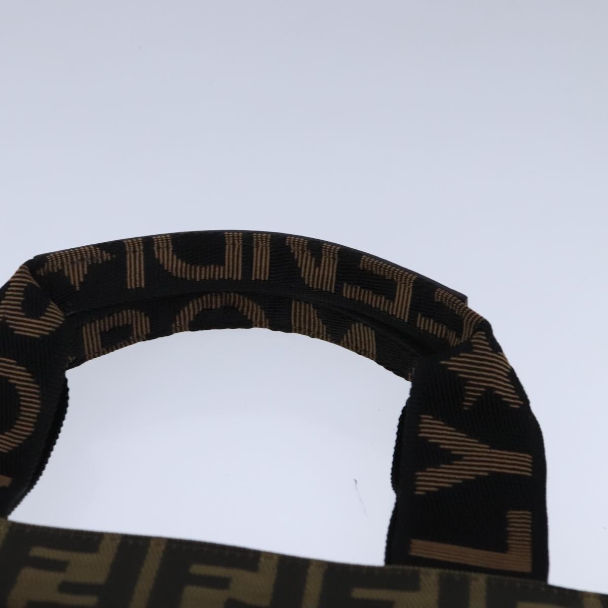 FENDI Zucca Canvas Tote Bag Brown Black Silver 106828