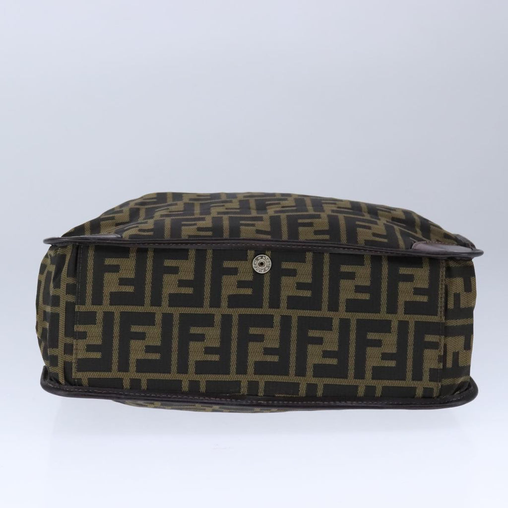 FENDI Zucca Canvas Tote Bag Brown Black Silver 106828