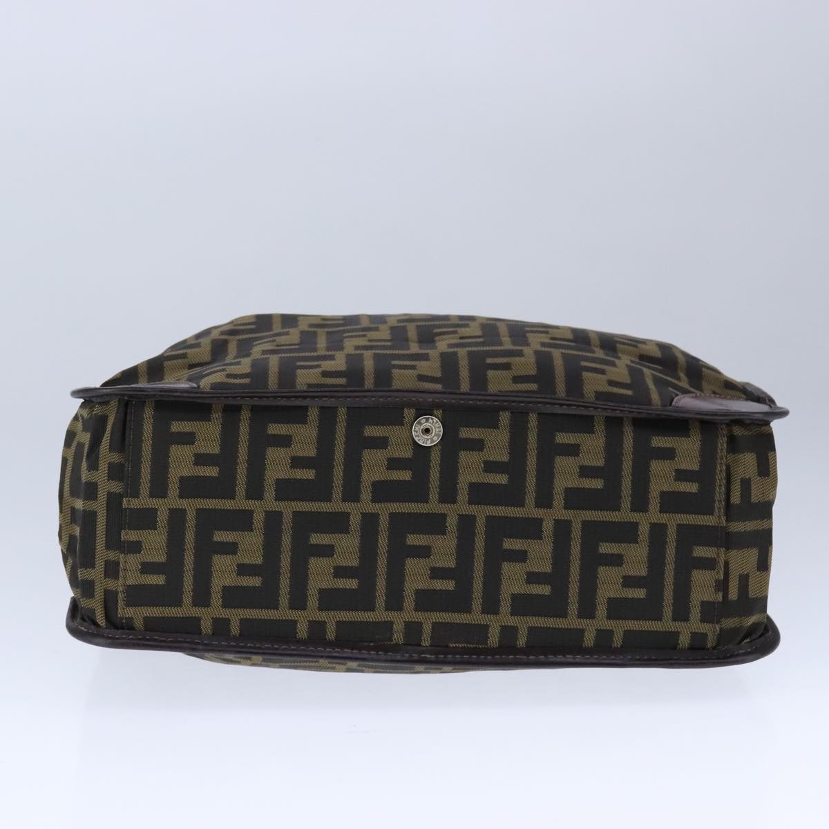 FENDI Zucca Canvas Tote Bag Brown Black Silver 106828