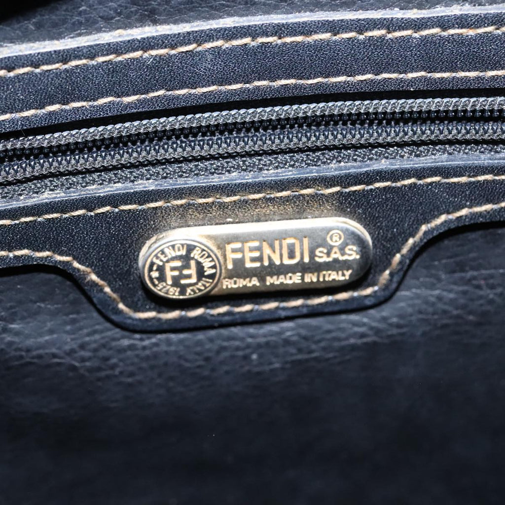 FENDI Zucca Canvas Shoulder Bag PVC Khaki Black Gold 106832