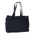 CHANEL New travel line Tote Bag Nylon Leather Black CC 106833