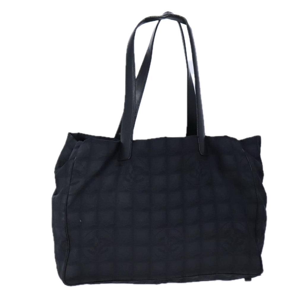 CHANEL New travel line Tote Bag Nylon Leather Black CC 106833