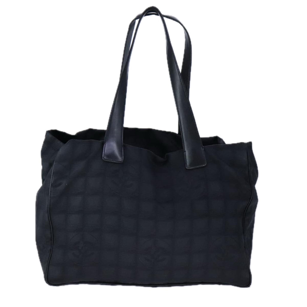CHANEL New travel line Tote Bag Nylon Leather Black CC 106833