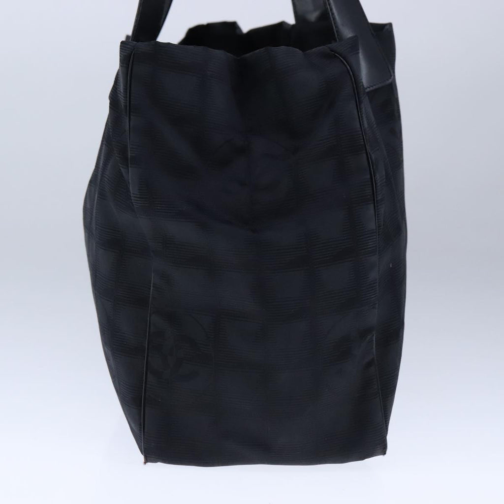 CHANEL New travel line Tote Bag Nylon Leather Black CC 106833