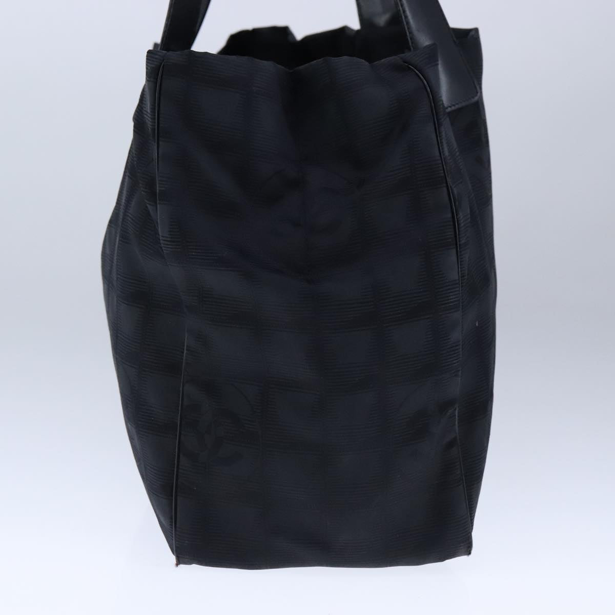 CHANEL New travel line Tote Bag Nylon Leather Black CC 106833