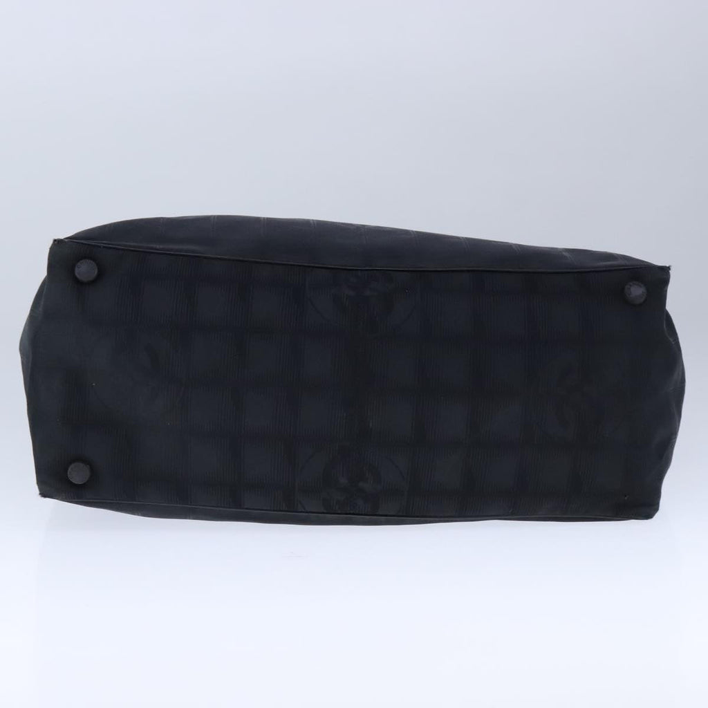 CHANEL New travel line Tote Bag Nylon Leather Black CC 106833