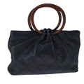 CHANEL Matelasse Bamboo Hand Bag Lamb Skin Black Gold CC 106836