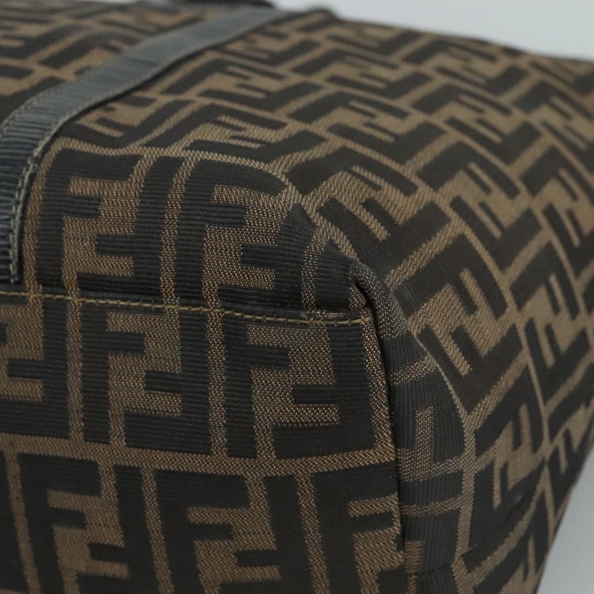 FENDI Zucca Canvas Shoulder Bag Brown Black 106963