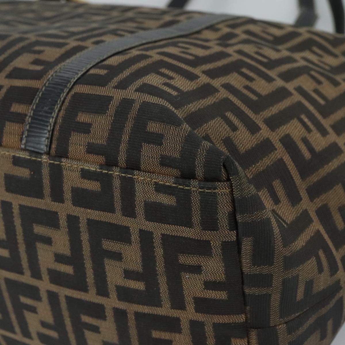 FENDI Zucca Canvas Shoulder Bag Brown Black 106963