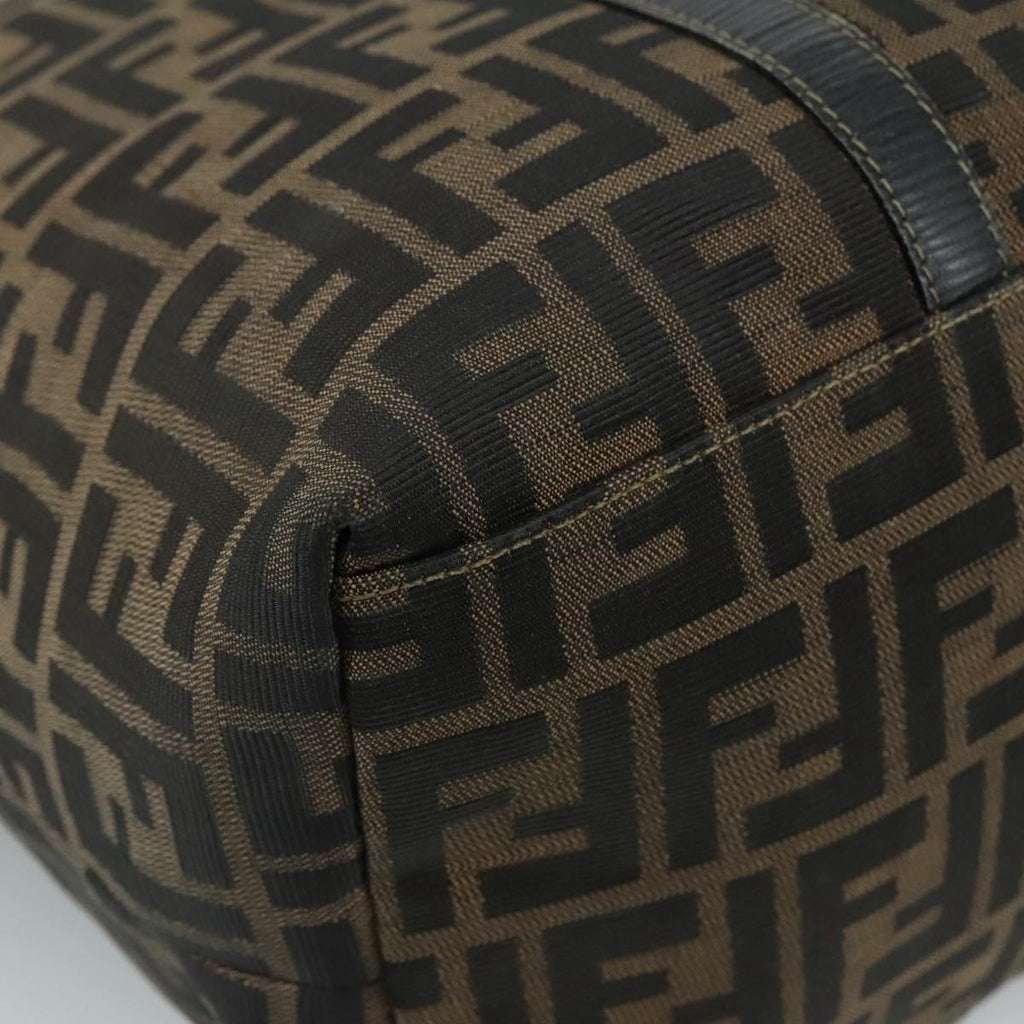 FENDI Zucca Canvas Shoulder Bag Brown Black 106963