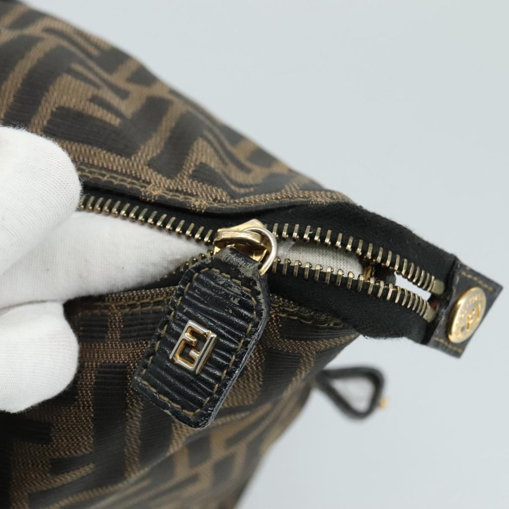 FENDI Zucca Canvas Shoulder Bag Brown Black 106963