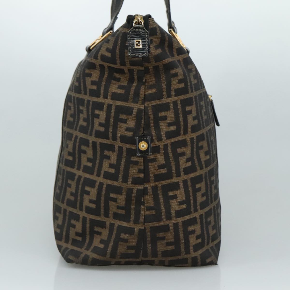 FENDI Zucca Canvas Shoulder Bag Brown Black 106963