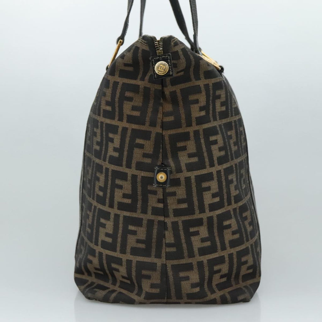 FENDI Zucca Canvas Shoulder Bag Brown Black 106963