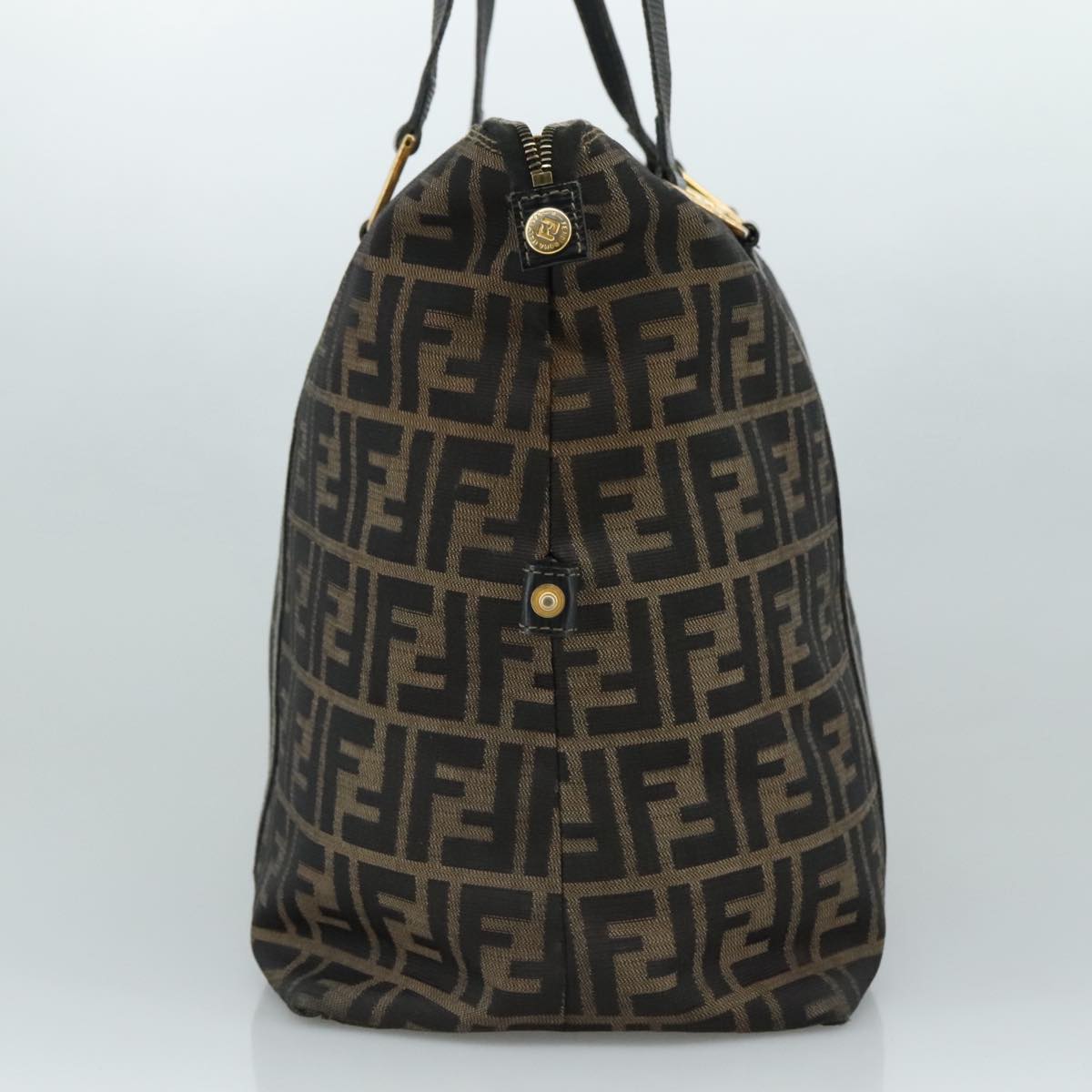 FENDI Zucca Canvas Shoulder Bag Brown Black 106963