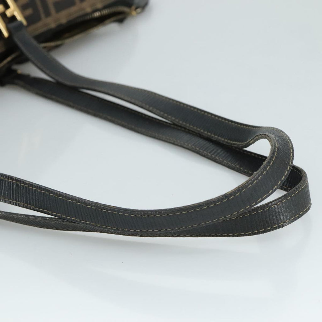 FENDI Zucca Canvas Shoulder Bag Brown Black 106963