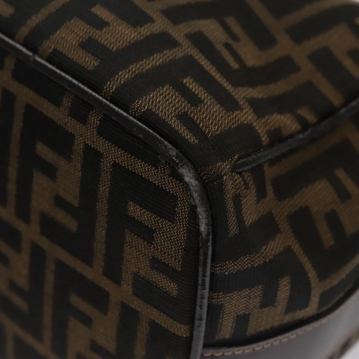 FENDI Zucca Canvas Vanity Pouch Brown Black gold 107233