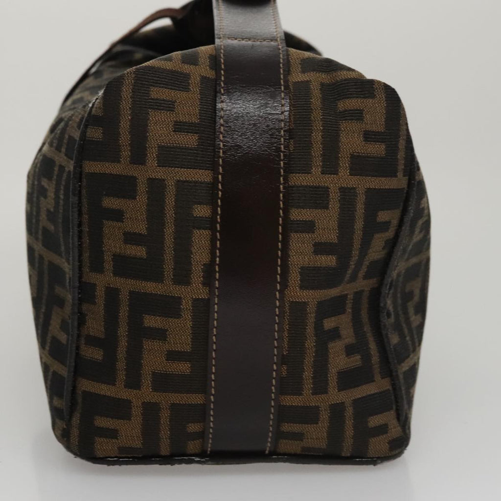 FENDI Zucca Canvas Vanity Pouch Brown Black gold 107233