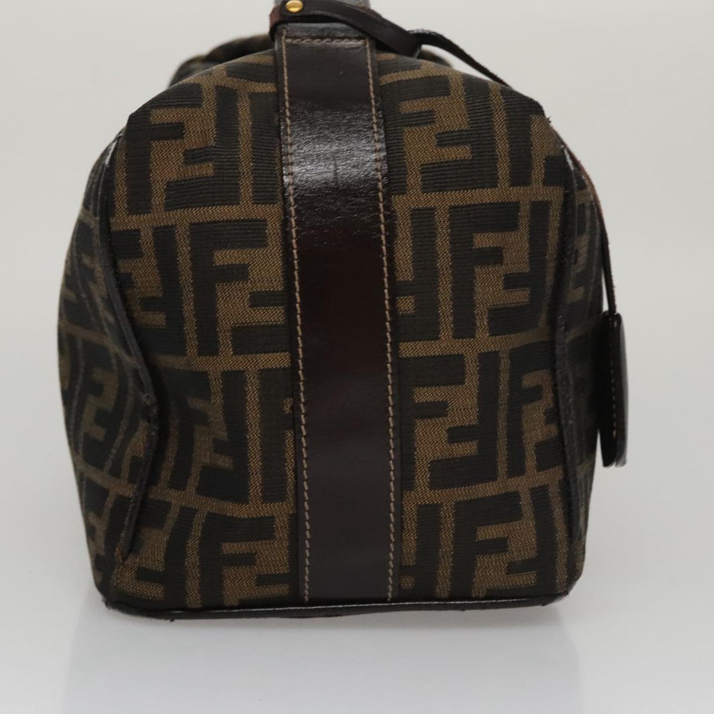 FENDI Zucca Canvas Vanity Pouch Brown Black gold 107233